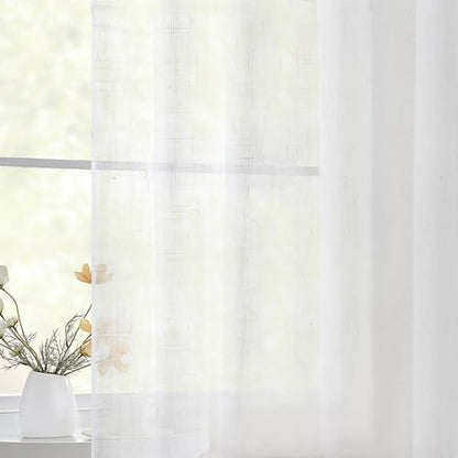 TWOPAGES Natural Pinch Pleated Sheer Curtains, 26" W x 72" L, 2 Panels - color: Natural, size: 26"W x 72"L (Pack of 2)