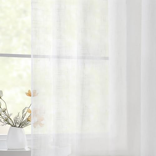 TWOPAGES Natural Pinch Pleated Sheer Curtains, 26" W x 63" L, 2 Panels - color: Natural, size: 26"W x 63"L (Pack of 2)