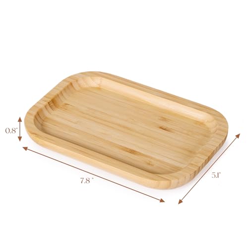 Bamboo Vanity Tray, Bathroom Counter Tray, Toilet Paper Basket Storage for Toilet Tank, Bathroom, Kitchen Counter 7.8 x 5.1 x 0.8 inch - size: 7.9" x 5.1" x 0.8"