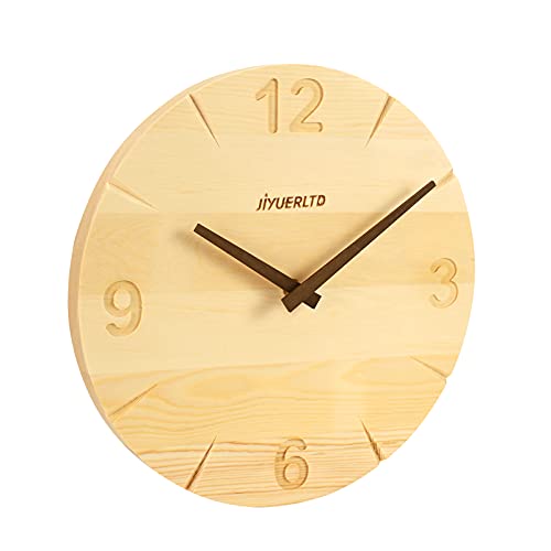 Rustic Vintage Wooden Clock Large Wall Clock, 12"