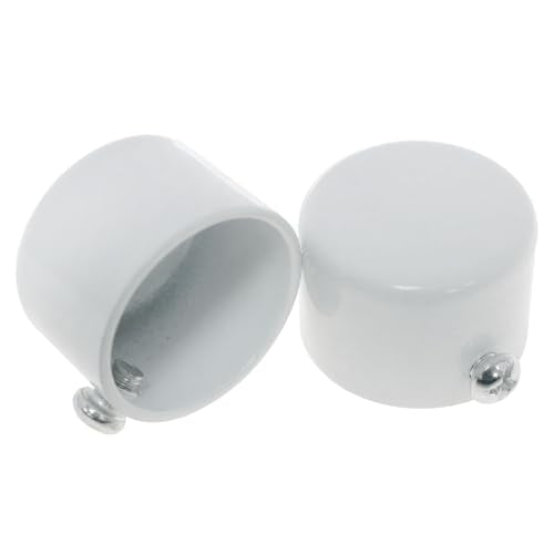 AYLIFU White Curtain Rod End Caps, 4 Pack, 1.1 Inch (28 mm) Diameter, Iron, Wall Mounted