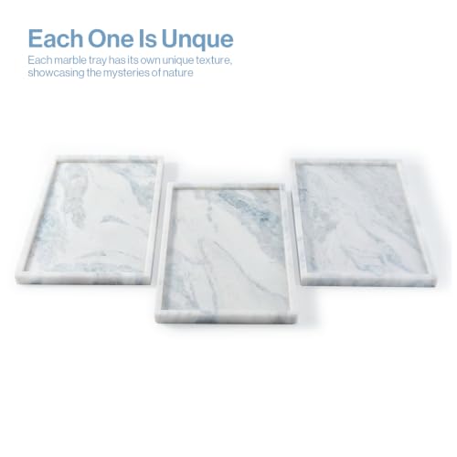 Natural Marble Bathroom Tray, 12"x8" Stone Vanity Decorative Counter Trays - color: 12"x8"-namib Sky