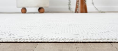 4x6 Cream Modern Geometric Area Rug for Living Room, Bedroom - color: 1003 - Cream, size: 4' x 6' (Rectangular)