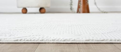 4x6 Cream Modern Geometric Area Rug for Living Room, Bedroom - color: 1003 - Cream, size: 4' x 6' (Rectangular)