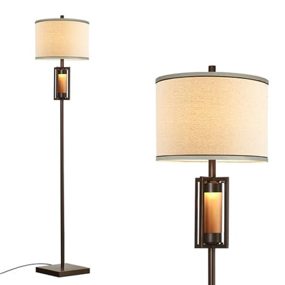 63'' Rustic Floor Lamp for Living Room with 2 Light Sources - style: Rustic