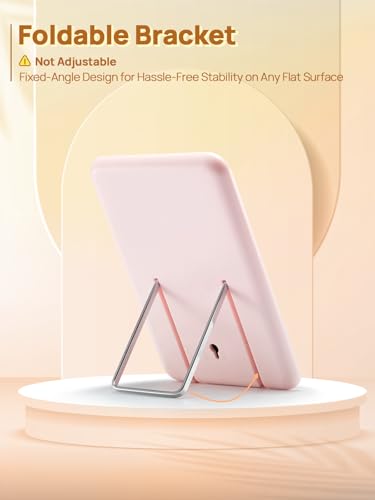 OMIRO 8 x 5 in Desk Makeup Mirror with Stand and Hanging Hole, Pink - color: Pink, size: 8"L x 5"W