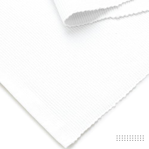 Encasa XO Table Runner, Yarn Dyed Ribbed Cotton 13"x94" - color: White, size: 13x94 in