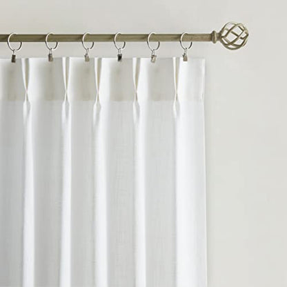 Vision Home White Pinch Pleated Semi Sheer Curtains 40Wx84Lx2 - color: White/Pinch, size: 40"W x 84"L (Pack of 2)