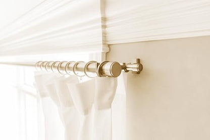 BlastHome® Luxury Fixed Length Double Curtain Rod, 8 ft, Brushed Gold - color: Brushed Gold, size: 8 foot, style: Double Rod