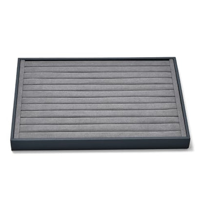 Grey Microfiber Ring Jewelry Display Organizer Tray - size: 11 Slot