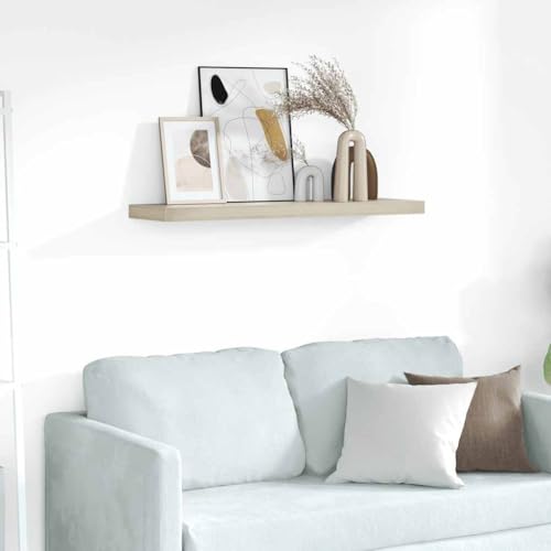 Floating Wall Shelf 35.4x9.3x1.5 in Brown Wood MDF Matte Finish Modern Honeycomb Display for Living Room Bedroom Corridor - color: Brown, size: Standard