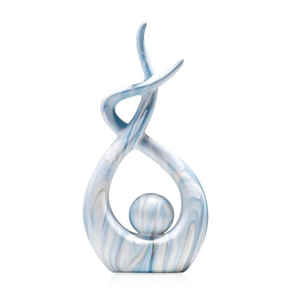Blue Marble Ceramic Sculpture Home Decor Centerpiece - color: Blue Marble 11475 XL
