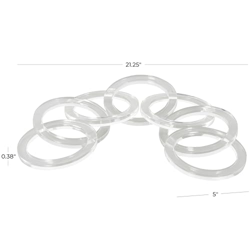 Deco 79 Acrylic Plastic Chain Decorative Sculpture Circular 7 Link Home Decor Statue, Accent Figurine 21" x 0" x 5", Clear - size: 21" x 0" x 5"