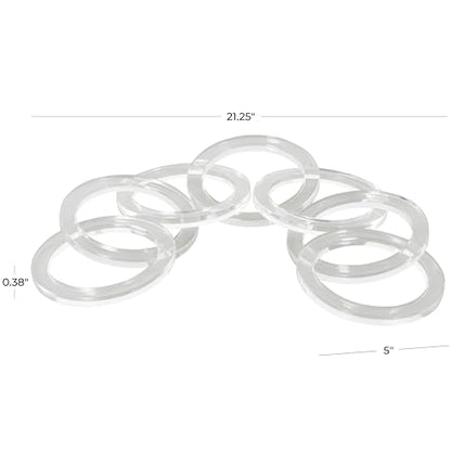 Deco 79 Acrylic Plastic Chain Decorative Sculpture Circular 7 Link Home Decor Statue, Accent Figurine 21" x 0" x 5", Clear - size: 21" x 0" x 5"