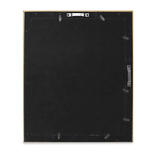 Laura Ashley 11x14 (Matted 8x10) Gold Beveled Mirror Photo Frame Wall Mount - color: Gold, size: 11x14 (8x10 Mat)
