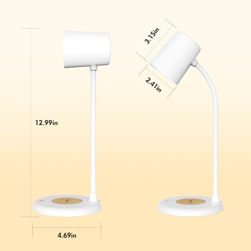 LED Desk Lamp with Speaker 3 Light Colors,Small Desk lamp - color: White