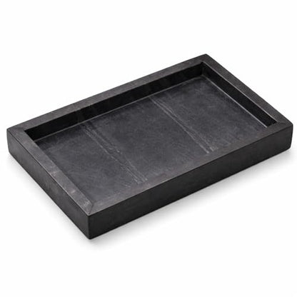 Natural Marble Tray, Black, 10" x 6", Rectangular - color: Black, size: 6" x 10" x 1.5"