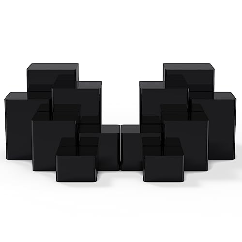Thyle Square Acrylic Risers Display Stands, Black, 12 Pcs - color: Black