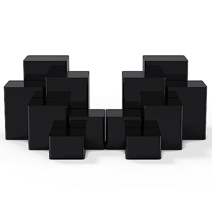 Thyle Square Acrylic Risers Display Stands, Black, 12 Pcs - color: Black