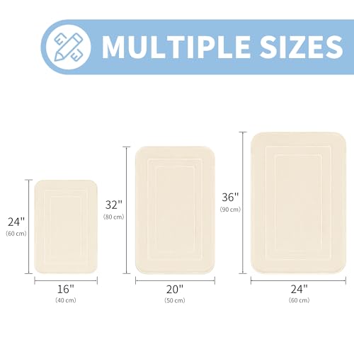 Cupic Cupid Memory Foam Bath Mat 24"×16", Non Slip Bathroom Rugs, Cream - color: Cream, size: 1'4" x 2' (16" x 24")