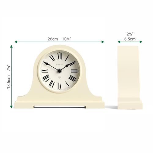 NEWGATE® Broadway Mantel Clock | Classic Napoleon’s hat Design | Vanilla Cream | Roman Numerals | Traditional Style for Desk, Table top, Shelf or Bedside - color: Vanilla Cream