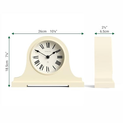 NEWGATE® Broadway Mantel Clock | Classic Napoleon’s hat Design | Vanilla Cream | Roman Numerals | Traditional Style for Desk, Table top, Shelf or Bedside - color: Vanilla Cream