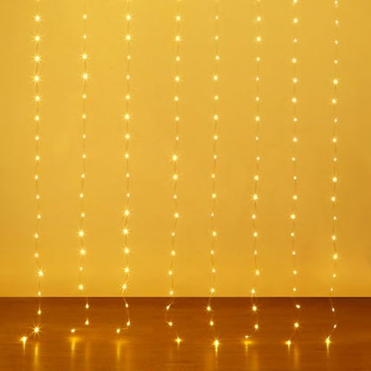 Fairy Curtain Lights USB Plug-in,8ft x 6ft 144 LED Twinkle Lights - size: 144-LED Warm White 8ft x 6ft