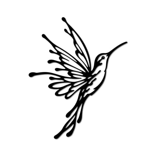 Pinetree Art Black Metal Hummingbird Wall Art Farmhouse Birds Wall Decor - color: Hummingbird