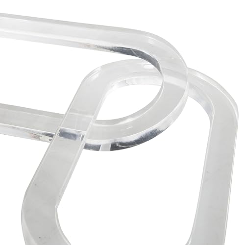 Deco 79 Acrylic Plastic Chain Decorative Sculpture Oval 5 Link Home Decor Statue, Accent Figurine 27" x 0" x 4", Clear - size: 27" x 0" x 4"