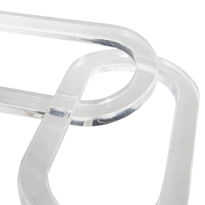 Deco 79 Acrylic Plastic Chain Decorative Sculpture Oval 5 Link Home Decor Statue, Accent Figurine 27" x 0" x 4", Clear - size: 27" x 0" x 4"