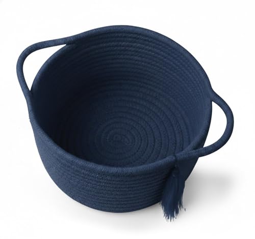 Small Gift Basket Empty to Fill with Gift Bag & Ribbon, Navy Blue - color: Blue, size: 1 Pack