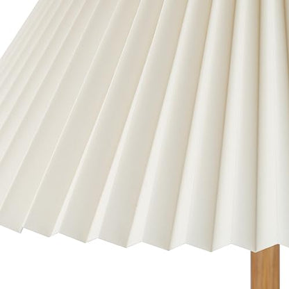 Globe Electric 61000053 62" Floor Lamp, Wood-Toned Finish, Pleated Fabric Shade, Pull Chain Switch, Reading Light, E26 Base, Modern Classic Lighting for Living Rooms and Bedrooms - color: Wood Toned, Oren