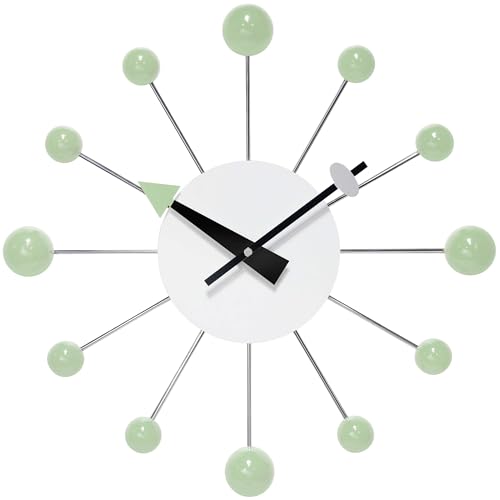 Infinity Instruments Orb Spoke Starburst Wall Clock, Mint Green, 15" - color: Mint Green