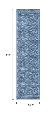 KILOCOCO Washable Runner Rug 2.6x12 ft Runner for Hallway, Stonewashed Blue - color: Stonewashed Blue, size: 2'7" x 12' (Runner)