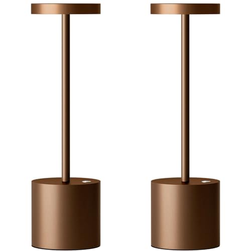 Cordless Table Lamp Rechargeable,Battery Powered LED Outdoor Table Light - color: 1 Pack Brown