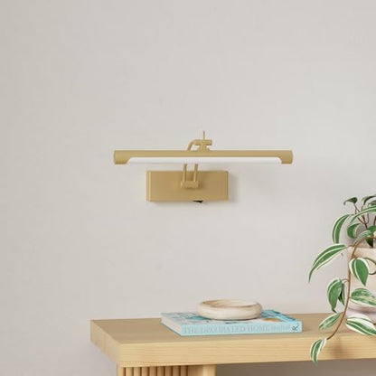 Battery Operated Picture Light with Remote,Wireless Gallery Lights Gold 12in Rechargeable Display Light with Flexible Swing Arm,Dimmable Wall Sconce for Artwork on Wall - color: Model A-Gold