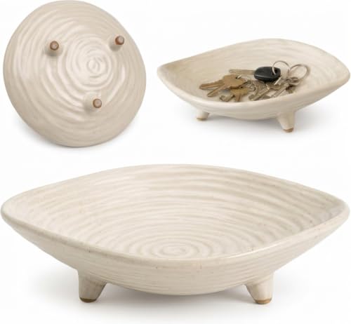 Decorative Bowl 8.3", Ceramic Key Bowl for Entryway Table - size: 8.3-Inch