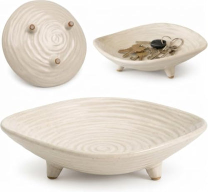 Decorative Bowl 8.3", Ceramic Key Bowl for Entryway Table - size: 8.3-Inch