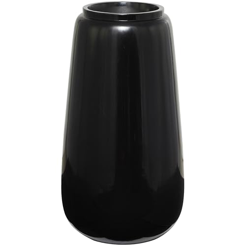 Deco 79 Resin Decorative Vase Centerpiece Vase, Flower Vase for Home Decoration 16" x 16" x 30", Black