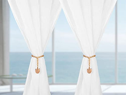 SUQ I OME Luxury Crystal Beaded Magnetic Curtain Tieback, Golden Champagne - color: Golden Champagne