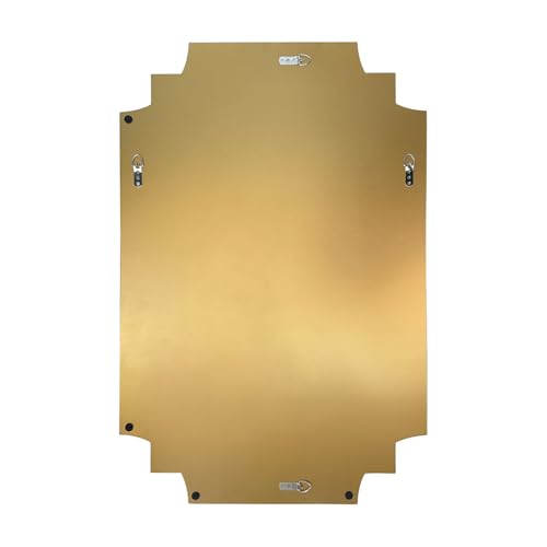 30"x20" Geometric Rectangle Beveled Mirror with Gold Wood Frame - color: Gold, size: 30"L x 20"W