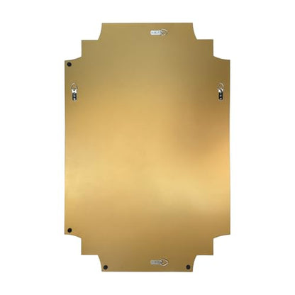 30"x20" Geometric Rectangle Beveled Mirror with Gold Wood Frame - color: Gold, size: 30"L x 20"W