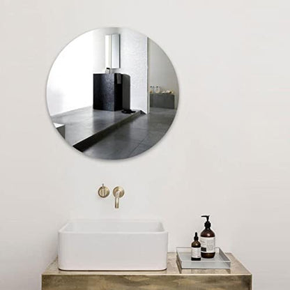 8 inch Glass Round Wall Mirror, 2mm Small Circle Mirror for Wall - size: 7.9"L x 0.1"W