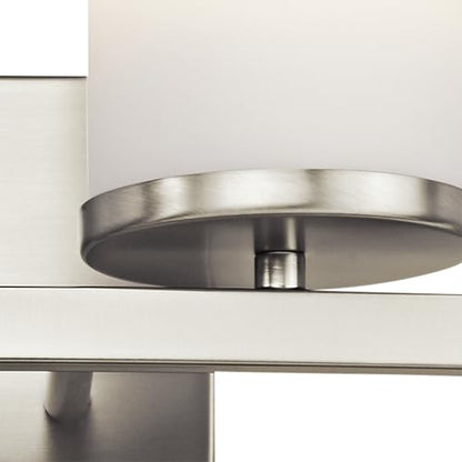 Kichler Hendrik 3-Light Bathroom Vanity Light, Brushed Nickel - color: Brushed Nickel, size: 4 Light, style: Satin Etched Cased Opal Glass