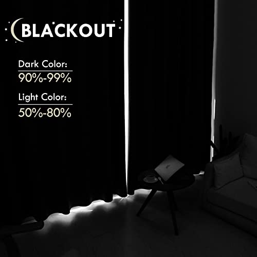 DWCN Blackout Curtains for Bedroom Living Room 52 x 95 Inch Long Black - color: Black, size: 52"W x 95"L (Pack of 2)