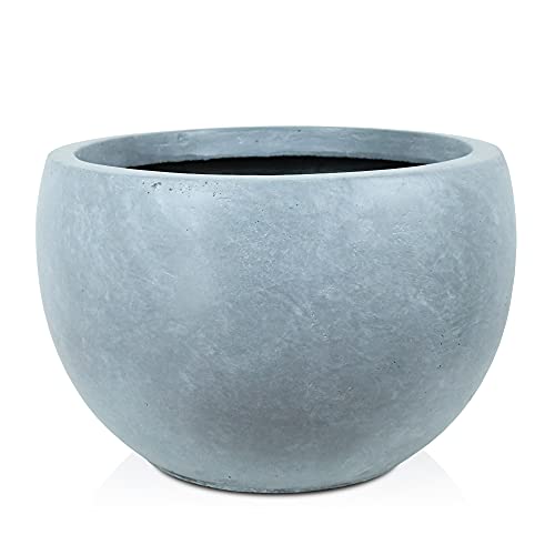 Kante Blue Gray Concrete Planter 11.8" Dia All-Weather Round Small Pot - color: Slate Gray, size: 11.8" d