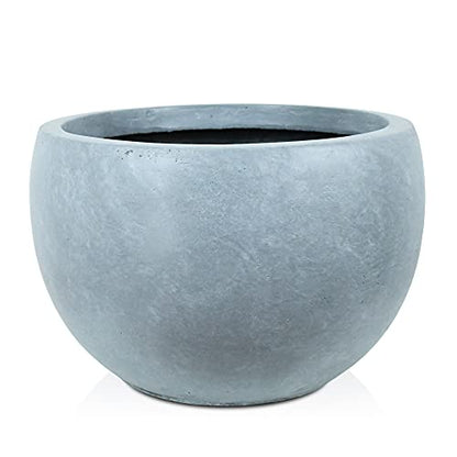 Kante Blue Gray Concrete Planter 11.8" Dia All-Weather Round Small Pot - color: Slate Gray, size: 11.8" d
