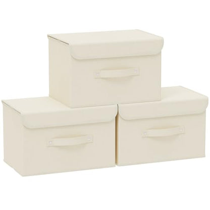 Cloth Storage Baskets with Handles,Beige 15x9.8x9.8in,3 Pack - color: Beige, size: 15x9.8x9.8in(3-pack)