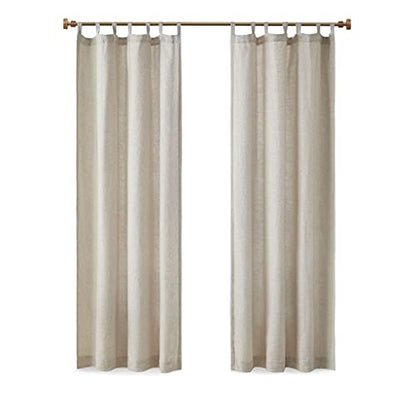 Madison Park Linen Blend Curtain, Thermal Insulated, 1 Panel 50x84 Natural - color: Tab Top, Solid Natural, size: 50"W x 84"L (Pack of 1)