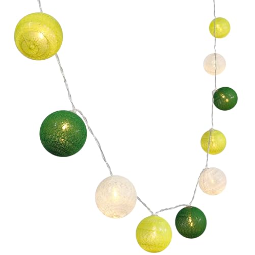 3M/10Ft 30 Green White Ball LED Battery Operated String Fairy Light - color: Green